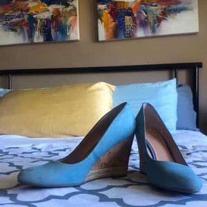 Franco Sarto Blue Wedges